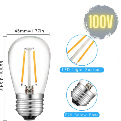 Светодиодные пластиковые лампы с регулируемой яркостью YiLighting E26 S14 2 Вт