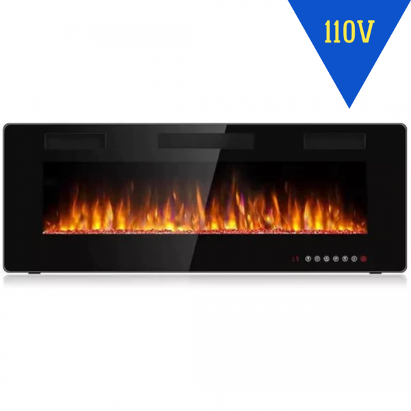 Ультратонкий настенный и встраиваемый электрический камин Wayfair No.1, 50 дюймов