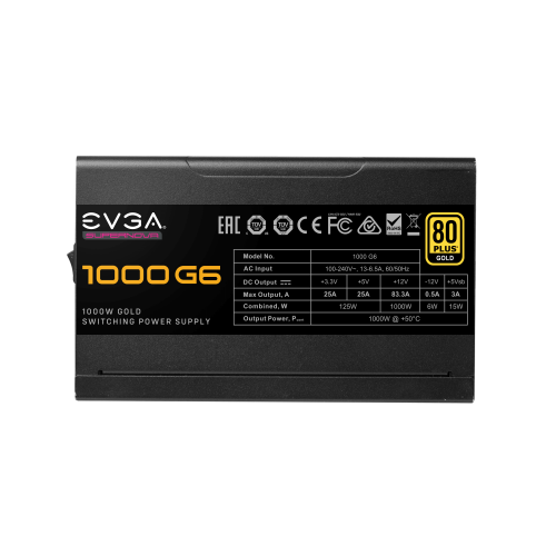 EVGA SuperNOVA 1000 G6, 80 Plus Gold, 1000W