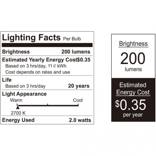 Светодиодные пластиковые лампы с регулируемой яркостью YiLighting E26 S14 2 Вт