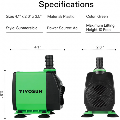 Погружной насос VIVOSUN 800GPH