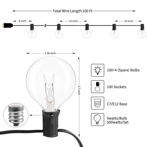 Уличная гирлянда Patio Lights 30.5м