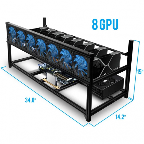 Кейс Kingwin Miner Rig с 8 GPU для майнинга.