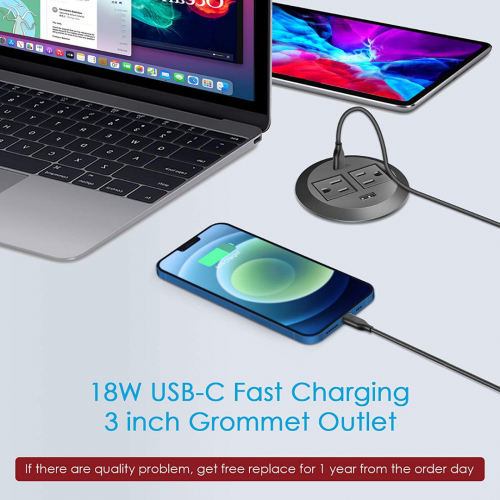 Встраиваемая настольная розетка с портом USB-C