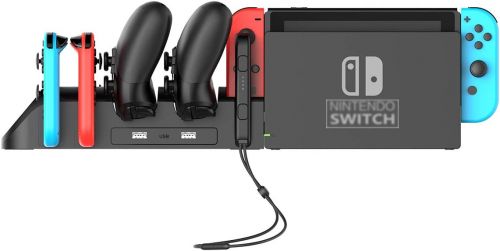 Подставка для зарядной док-станции 6 в 1 для Nintendo Switch Joy-Con Pro с переключателем Joy-Con Small Handle