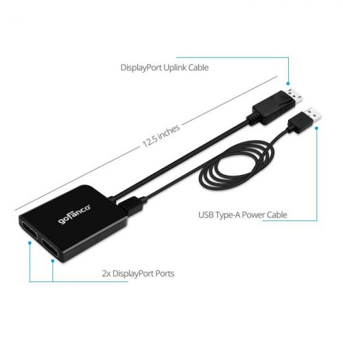 DisplayPort MST концентратор/разветвитель на 2x DisplayPort.