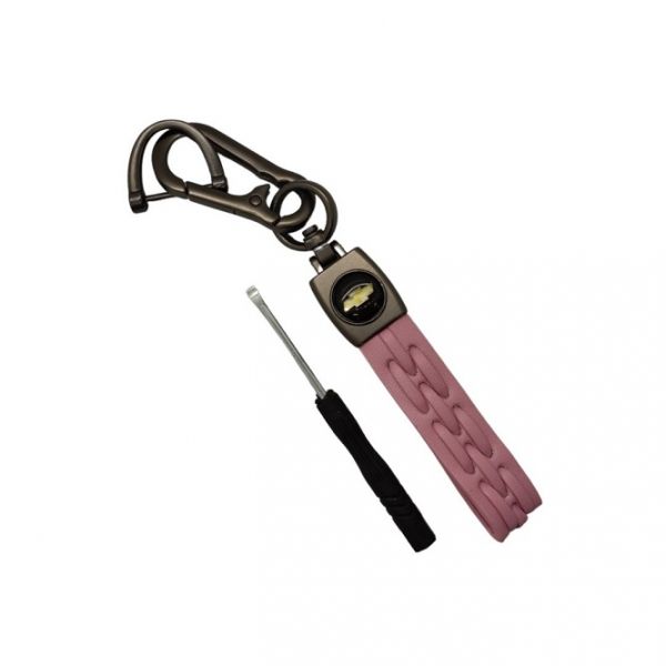 Брелок Chevrolet с розовым ремешком и отверткой