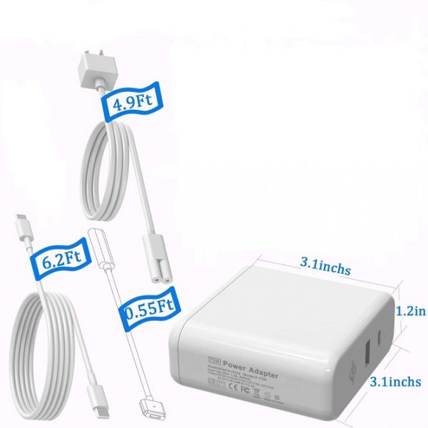 Зарядное устройство с адаптером питания USB Type C 73 Вт