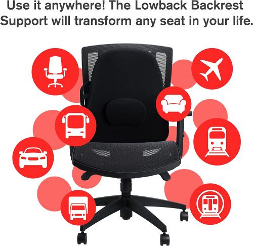 ObusForme Lowback Backrest Support — мягкая подушка сиденья в нижней части спины и подушка для поддержки поясницы