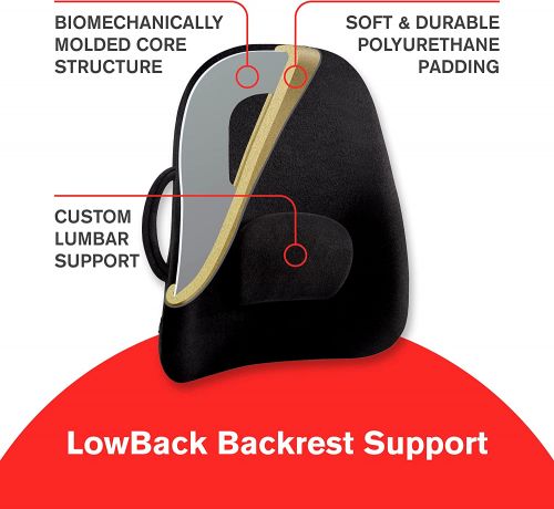 ObusForme Lowback Backrest Support — мягкая подушка сиденья в нижней части спины и подушка для поддержки поясницы