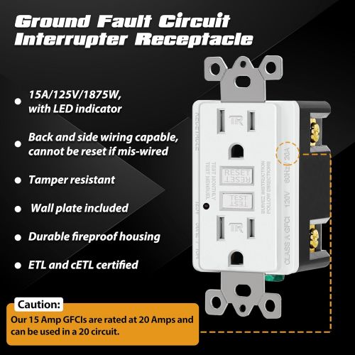 ELECTECK  розетка GFCI 15 А.