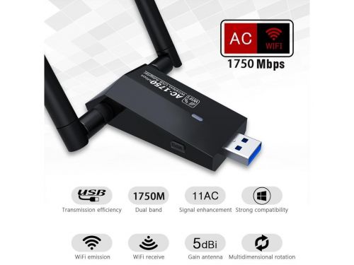 Беспроводной USB-адаптер Wi-Fi со скоростью 1750.