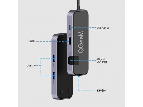 Концентратор USB C, 6-портовый адаптер