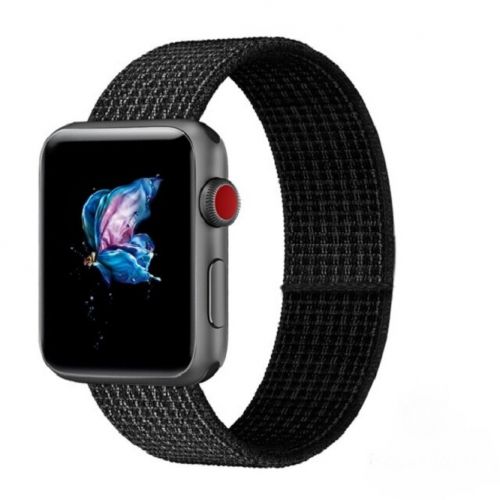 Нейлоновый ремешок для Apple Watch черно-белый