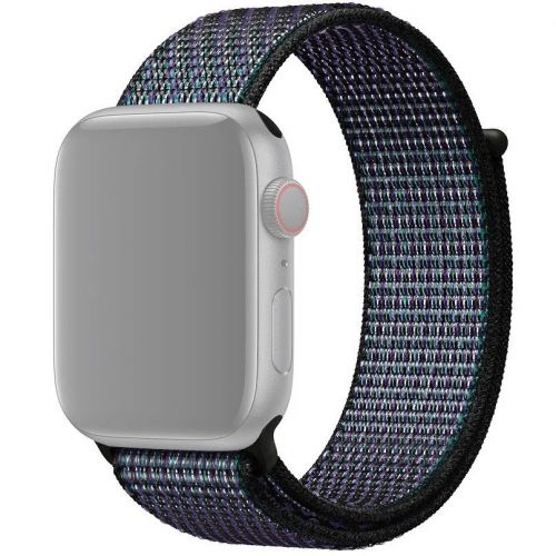 Нейлоновый ремешок для Apple Watch черный с фиолетовым