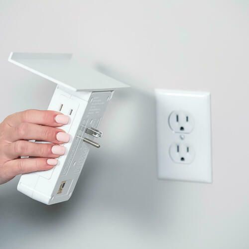 Аккумуляторный настенный удлинитель на 6 розеток Sharper Image Socket Shelf 