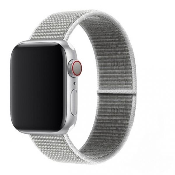 Нейлоновый ремешок для Apple Watch серо-белый